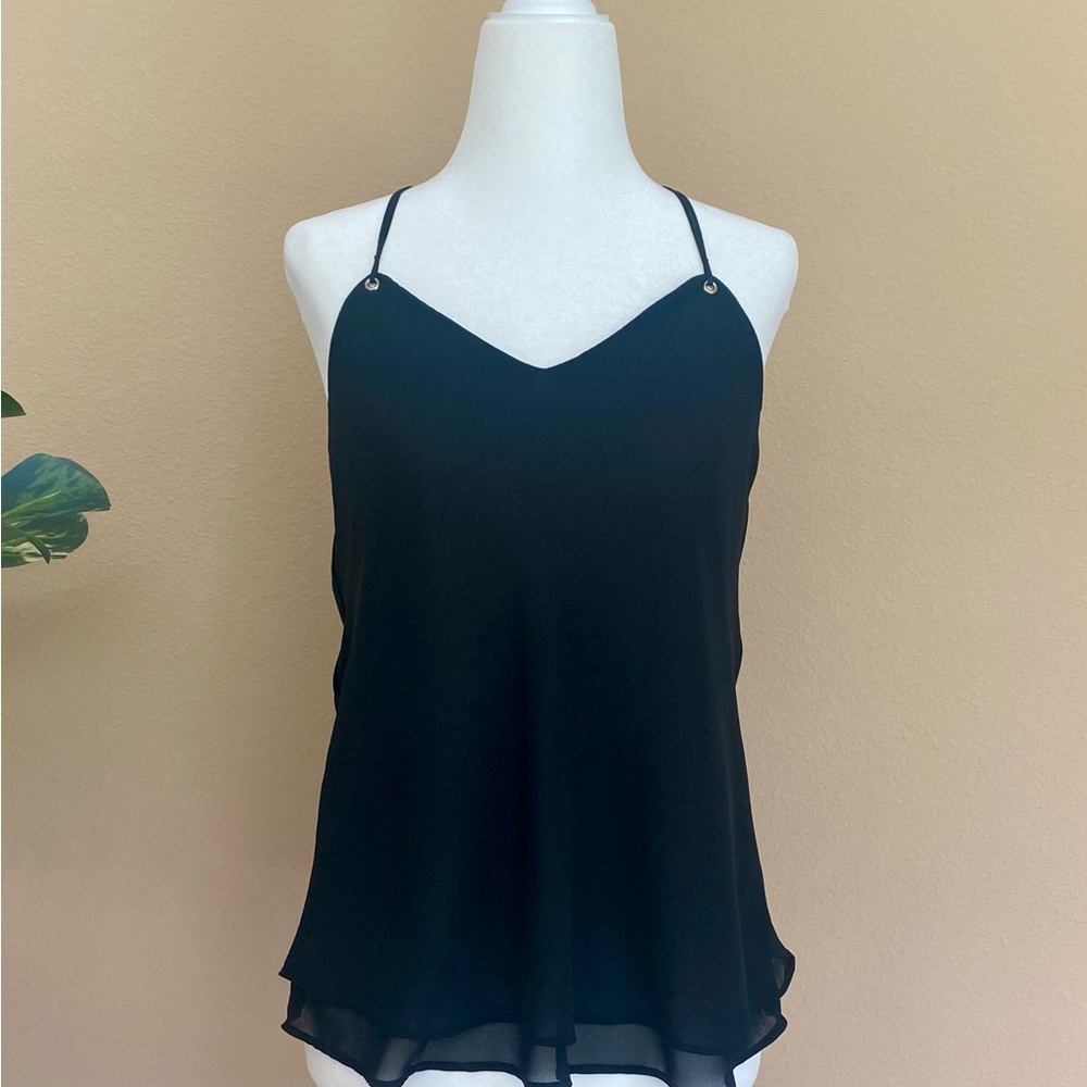 Thin Strap Black Tank Top